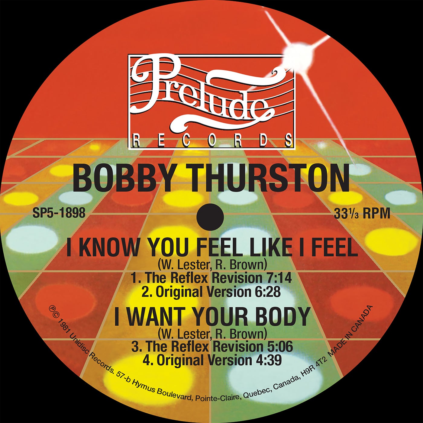 Cover - Bobby Thurston - I Know You Feel Like I Feel (The Reflex Revision)